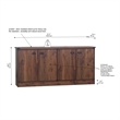 Pemberly Row Engineered Wood Contemporary Credenza File Cabinet in Dark Walnut