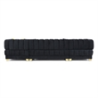 Pemberly Row Black Velvet U-Shaped Double Chaise Sectional Sofa