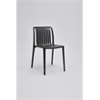 Pemberly Row Set of 4 Black Stackable Polypropylene Side Chair