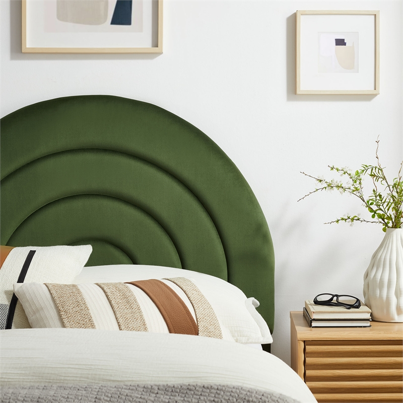 Pemberly Row Modern / Contemporary Twin Headboard in Moss Green