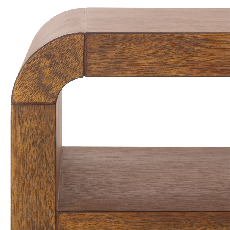 Pemberly Row Contemporary Wood 1 Shelf Coffee Table in Natural