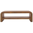 Pemberly Row Contemporary Wood 1 Shelf Coffee Table in Natural