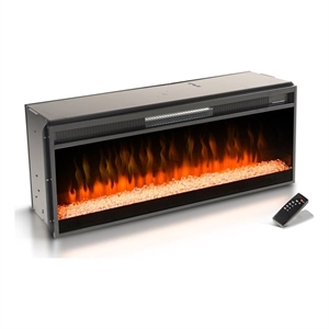 Pemberly Row Modern / Contemporary 42&quot Crystal Fireplace Insert