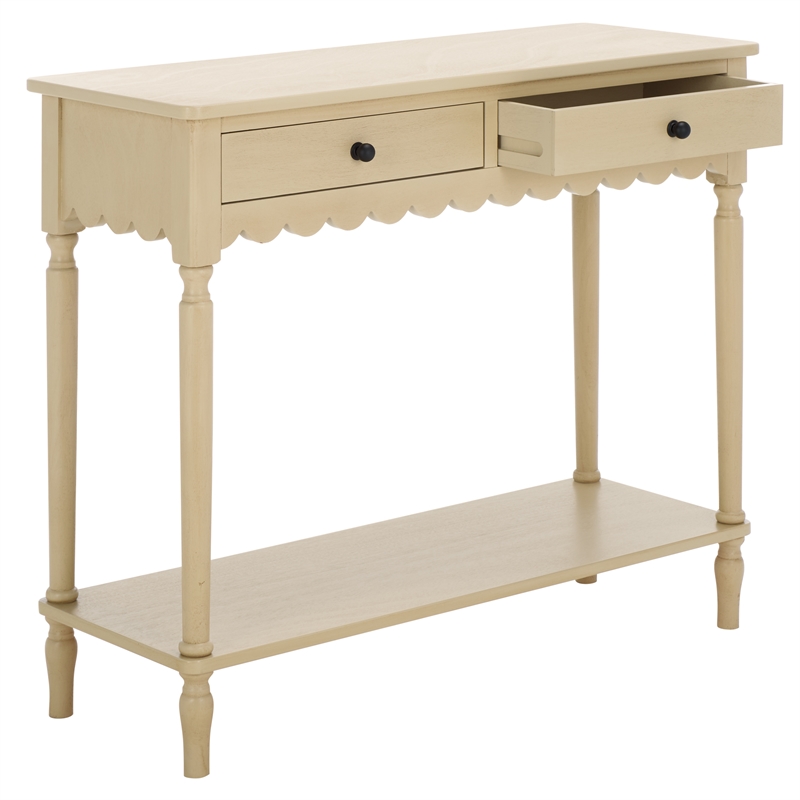 Pemberly Row Contemporary Wood 2 Drw Small Console in Natural
