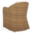 Pemberly Row Wood and Aluminum Wicker Outdoor Dining Chair in Natural/White