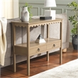 Pemberly Row Modern / Contemporary Wood Lower 2 Drw Console in Brown