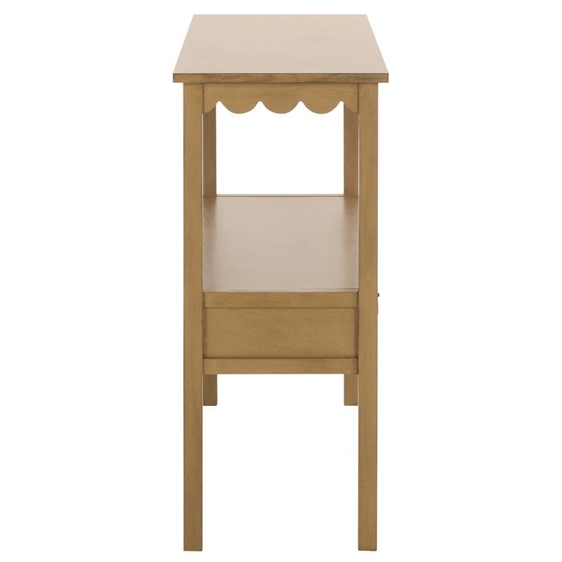 Pemberly Row Modern / Contemporary Wood Lower 2 Drw Console in Brown