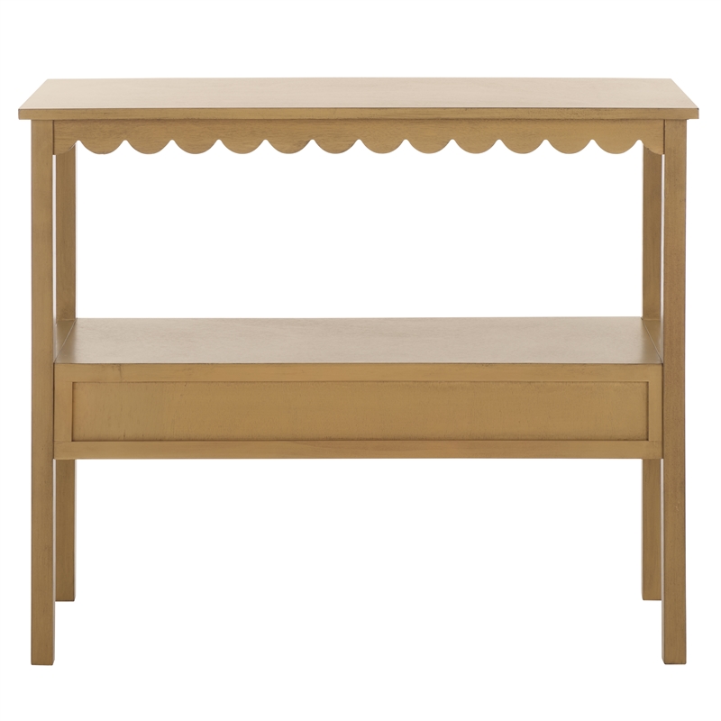 Pemberly Row Modern / Contemporary Wood Lower 2 Drw Console in Brown
