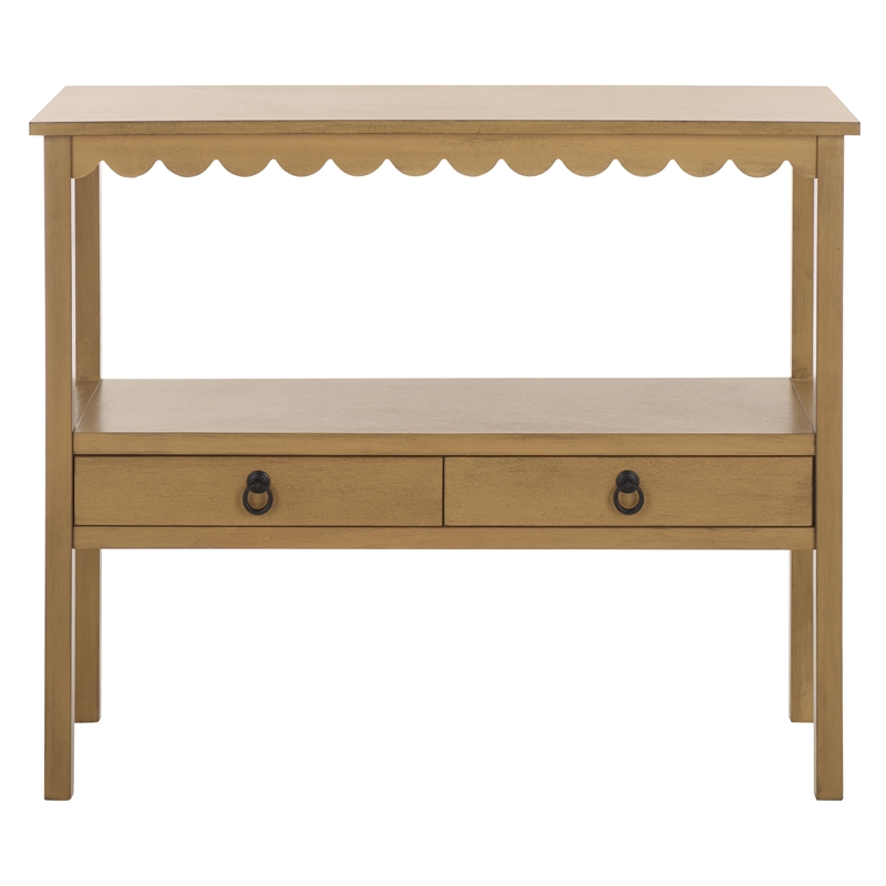 Pemberly Row Modern / Contemporary Wood Lower 2 Drw Console in Brown