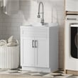 Pemberly Row 24-inch ABS Utility Sink & Cabinet in Pure White