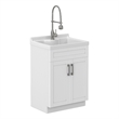 Pemberly Row 24-inch ABS Utility Sink & Cabinet in Pure White