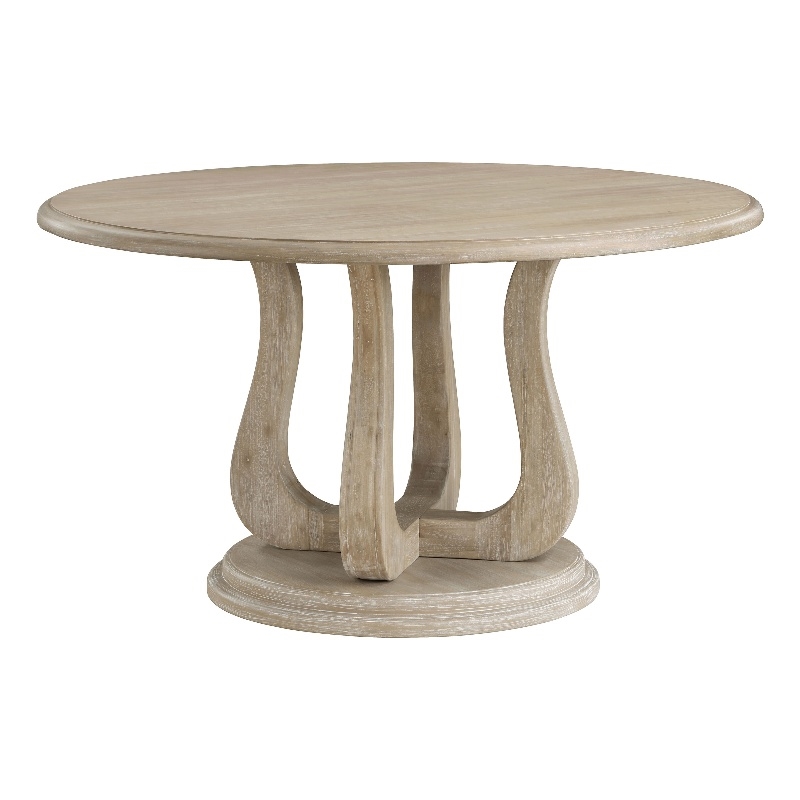 Pemberly Row Round 60-inch Pedestal Wood Dining Table in Brown