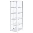 Pemberly Row 4-Shelf Wood Display Curio Cabinet with LED Lighting in White