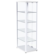 Pemberly Row 4-Shelf Wood Display Curio Cabinet with LED Lighting in White