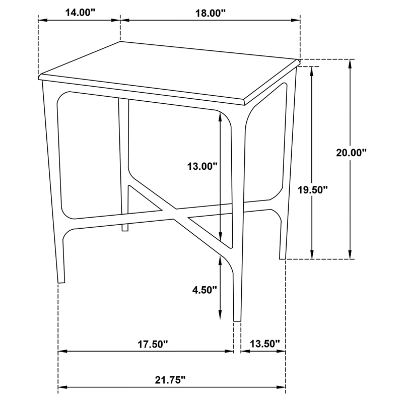 Pemberly Row Rectangular Contemporary Marble Top Side Table in White and Gold