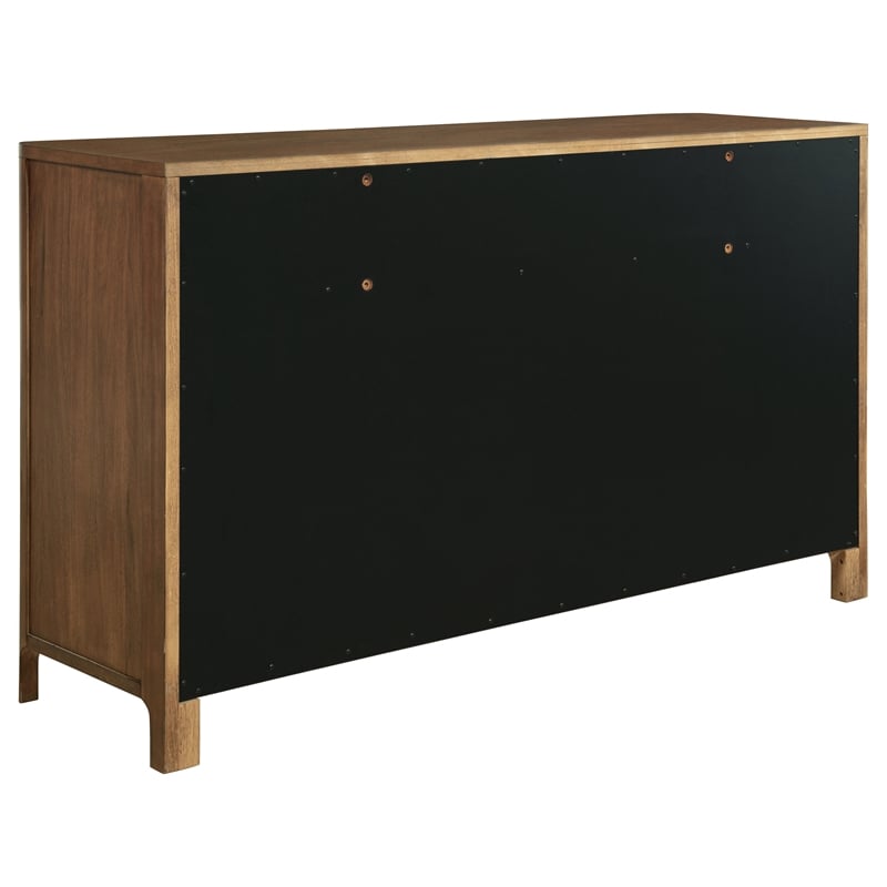 Pemberly Row 8-Drawer Rectangular Mid-Century Wood Dresser in Walnut