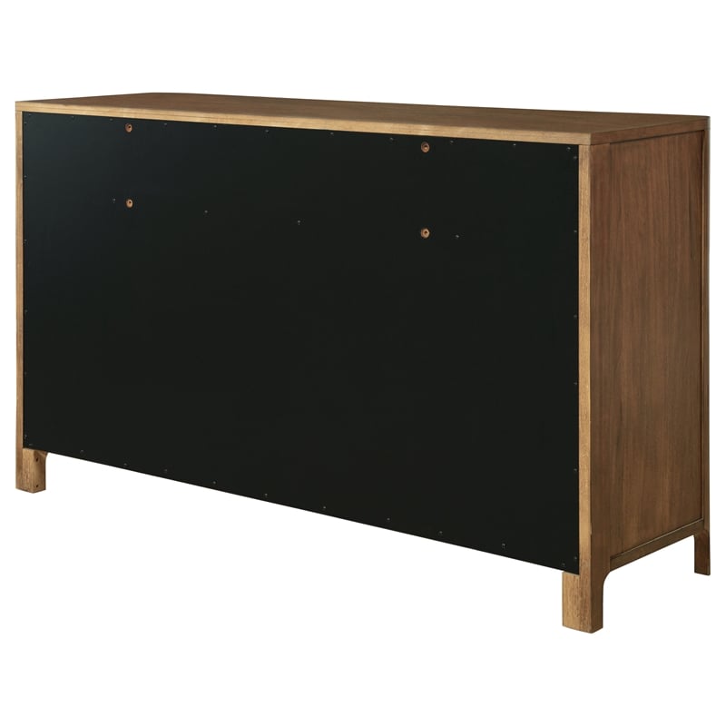 Pemberly Row 8-Drawer Rectangular Mid-Century Wood Dresser in Walnut