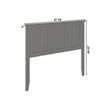 Pemberly Row Contemporary Full Solid Wood Panel Headboard in Grey