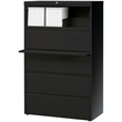 Pemberly Row 36-in Wide Metal 5 Drawer Lateral Filing Cabinet Black