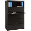 Pemberly Row 42-in Wide Metal 5 Drawer Lateral Filing Cabinet Black