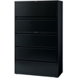 Pemberly Row 42-in Wide Metal 5 Drawer Lateral Filing Cabinet Black