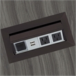 Pemberly Row Metal Power Module with 2 Power and 2 USB Outlets in Black