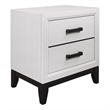 Pemberly Row Modern White and Black Wood 2-Drawer Nightstand