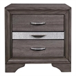 Pemberly Row Contemporary Contemporary Melamine Gray Wood 3- Drawer Nightstand