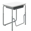Pemberly Row Height Adjustable Student Desk Pendulum Bar & Book Box in White