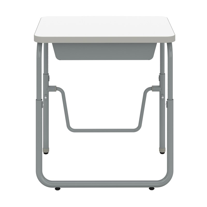Pemberly Row Height Adjustable Student Desk Pendulum Bar & Book Box in White