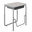 Pemberly Row Height Adjustable Student Desk Pendulum Bar & Book Box in Gray