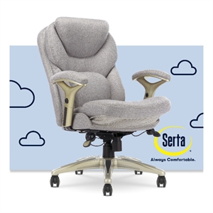 Pemberly Row Back in Motion Office Chair in Light Gray Fabric