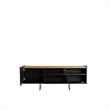 Pemberly Row Sleek Modern TV Stand with 4 Shelves in Black Cinnamon