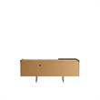 Pemberly Row Sleek Modern TV Stand with 4 Shelves in Black Cinnamon