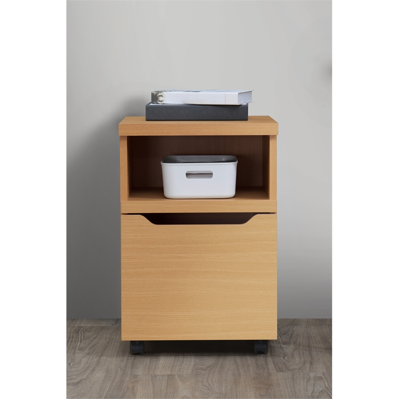 Pemberly Row Engineered Wood Rolling File with Lockdowel in Natural Finish