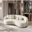Pemberly Row Japandi Style Luxury Modern Boucle Fabric Curvy Ivory Couch