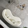 Pemberly Row Japandi Style Luxury Modern Boucle Fabric Curvy Ivory Couch