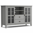 Pemberly Row Solid Wood 53 inch Wide Contemporary TV Media Stand in Fog Gray