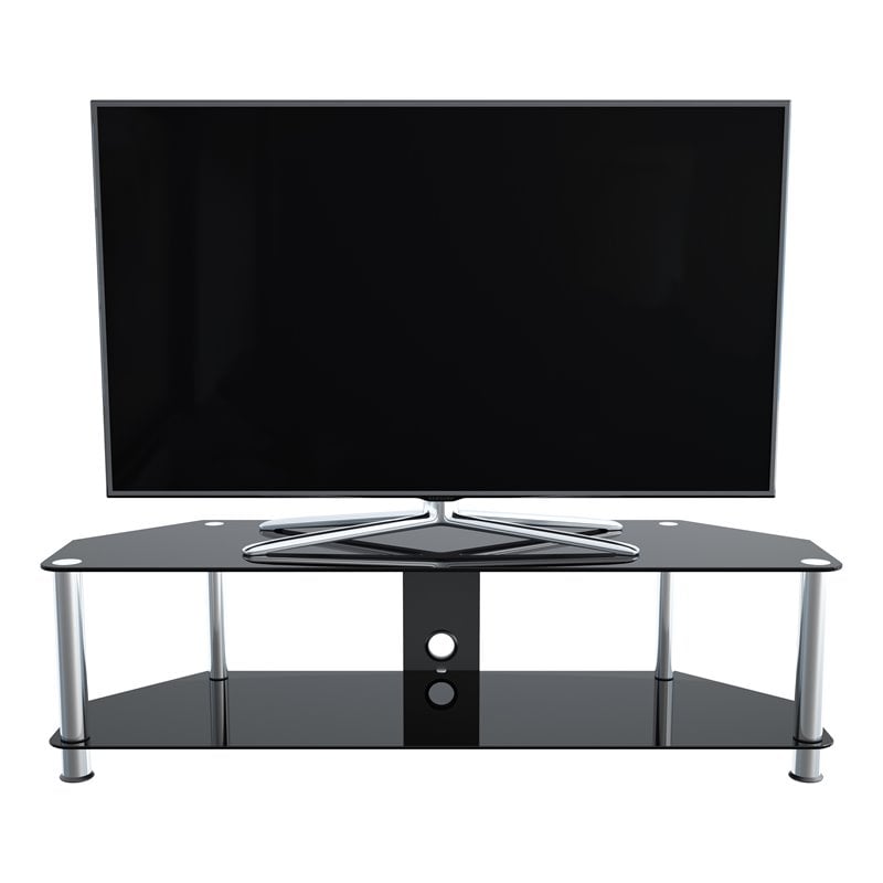 Pemberly Row Steel TV Stand w/ Cable Management for up to 65