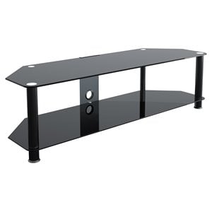 Pemberly Row Steel TV Stand with Cable Management for up to 65&quot TVs in Black