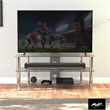 Pemberly Row Steel Glass TV Stand w/ Cable Management for up to 55