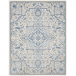 Pemberly Row Modern 9' x 12' Ivory Blue Bohemian Indoor Fabric Rug