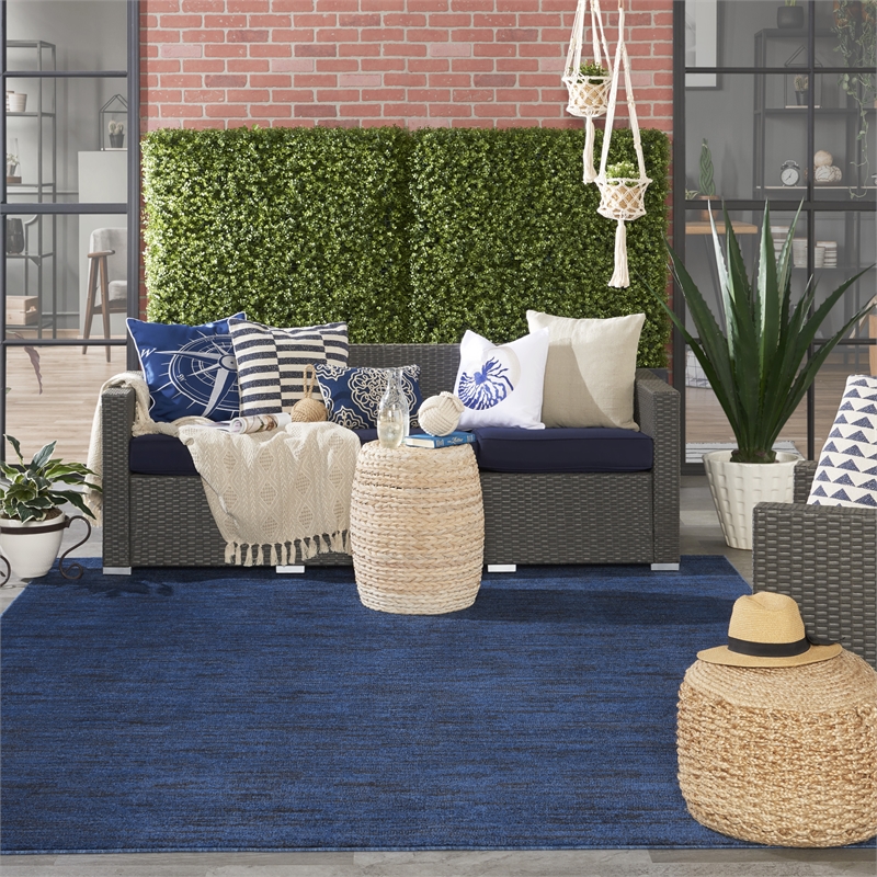 Pemberly Row 8' x 10' Midnight Blue Outdoor Indoor/Outdoor Rug