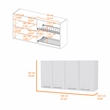 Pemberly Row Modern Wall Cabinet Four Doors Engineered Wood White
