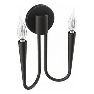 Pemberly Row 2-Light Contemporary Metal Wall Sconce in Black