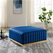 Pemberley Row Performance Velvet Gold/Navy Ottoman Rectangular Stain Resistant 36