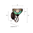 Pemberly Row Victorian 1-Light Glass Wall Sconce in Bronze/Blue