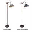 Pemberly Row Dragonfly 1-Light Metal Reading Floor Lamp in Bronze