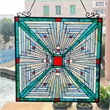 Pemberly Row Mission Glass/Copper Window Panel in Multi-Color