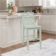 Pemberly Row Sturdy Lattice Back Counter Stool in Crisp Mint Green Finish